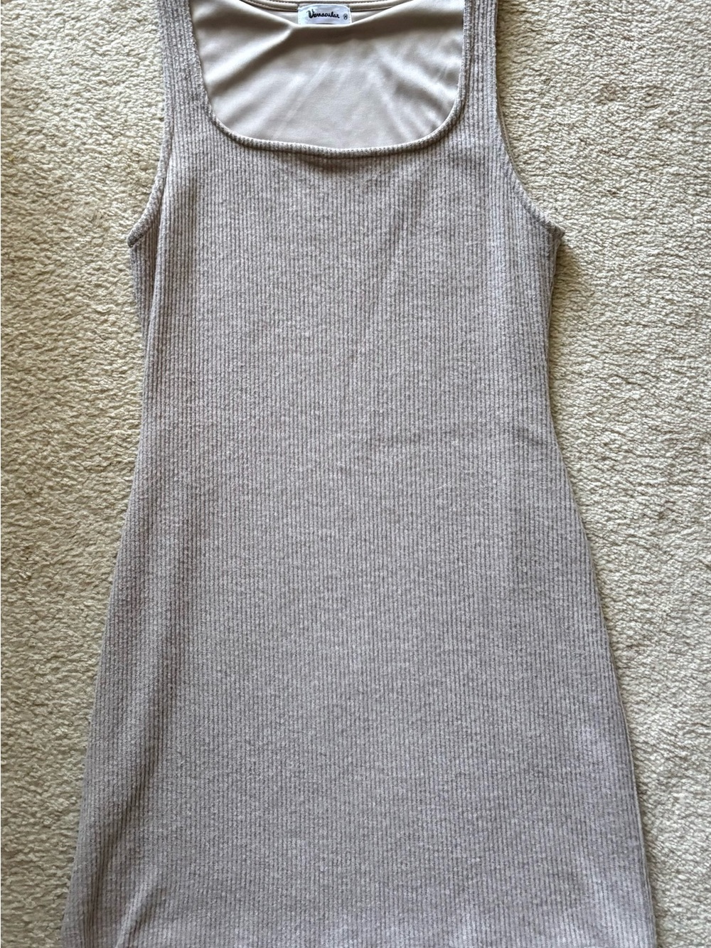 Taupe Ribbed Mini Dress